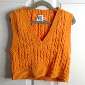 Princess Polly S/M Orange Knit Crop Vest, Girlhoodcore, Gossip Girl, Hackers